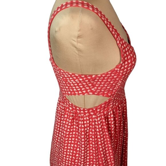 URBAN OUTFITTERS BY CORPUS Side Cut Out Knit Heart Print Sundress Red Size Small - Picture 4 of 13